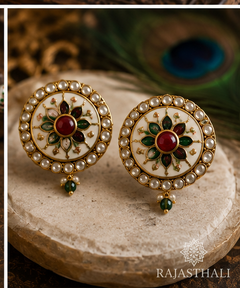 Handcrafted Meenakari earrings