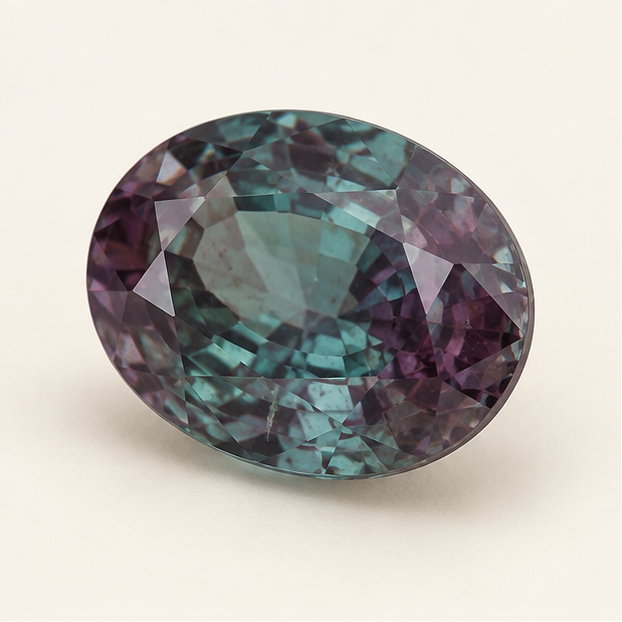 Illustrative view of a loose Alexandrite gemstone