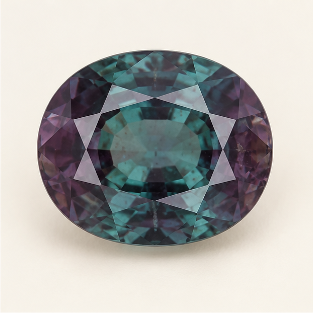 Illustrative view of a loose Alexandrite gemstone