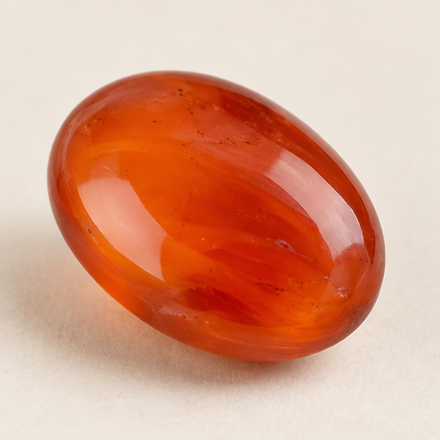 Illustrative view of a loose Carnelian gemstone