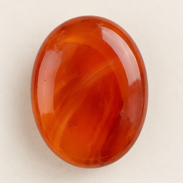 Illustrative view of a loose Carnelian gemstone