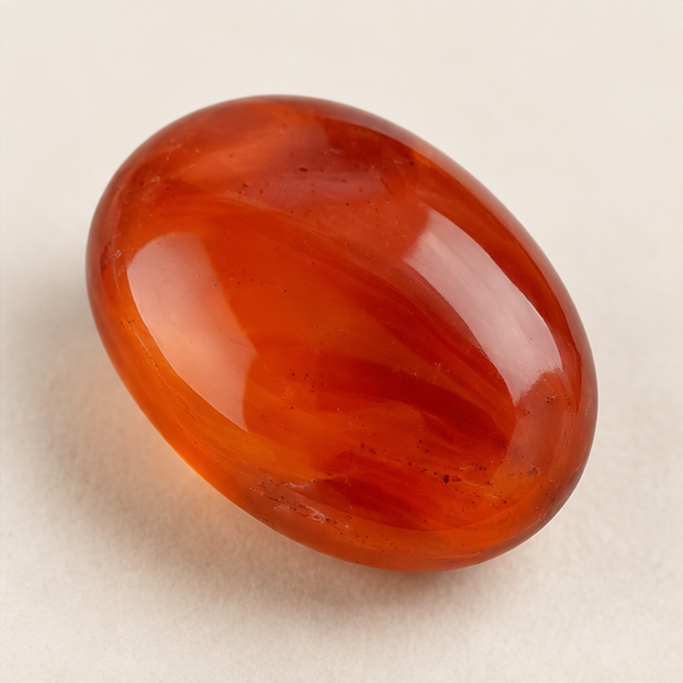 Illustrative view of a loose Carnelian gemstone