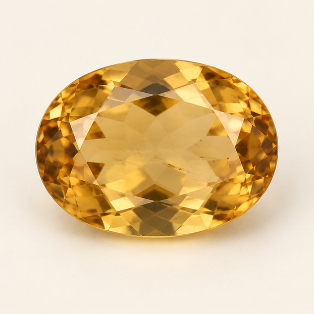 Illustrative view of a loose Citrine gemstone