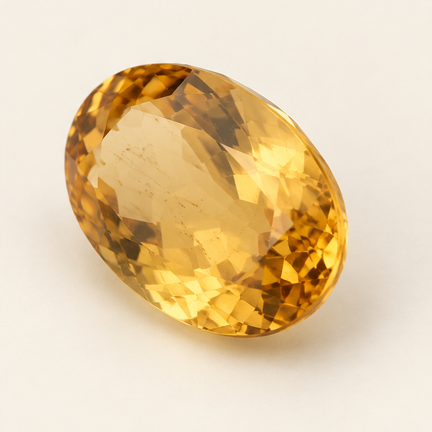 Illustrative view of a loose Citrine gemstone