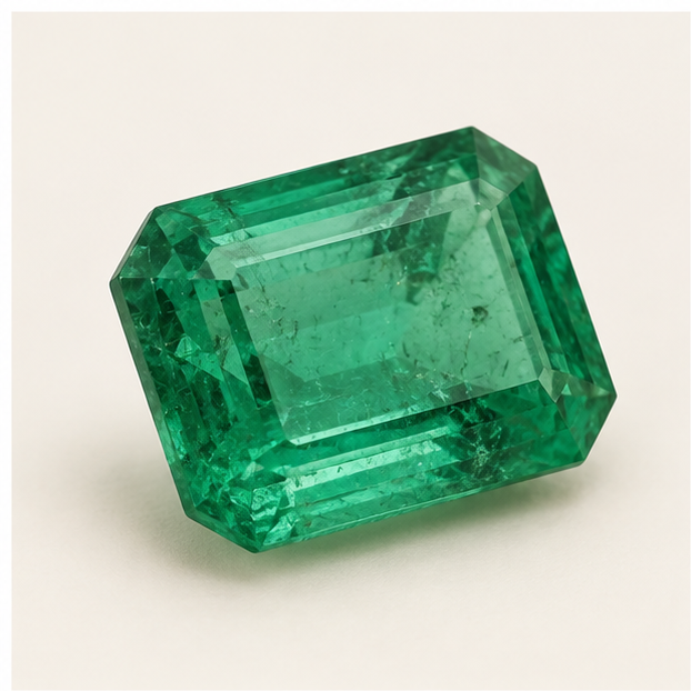 Illustrative view of a loose Emerald gemstone