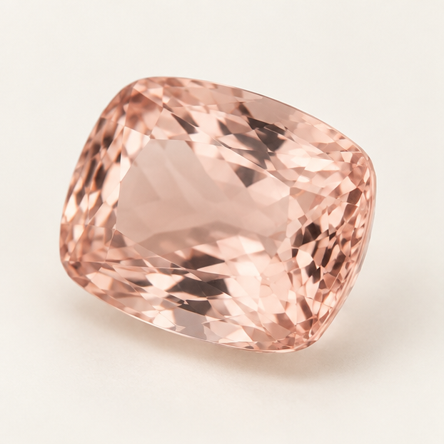Illustrative view of a loose Morganite gemstone