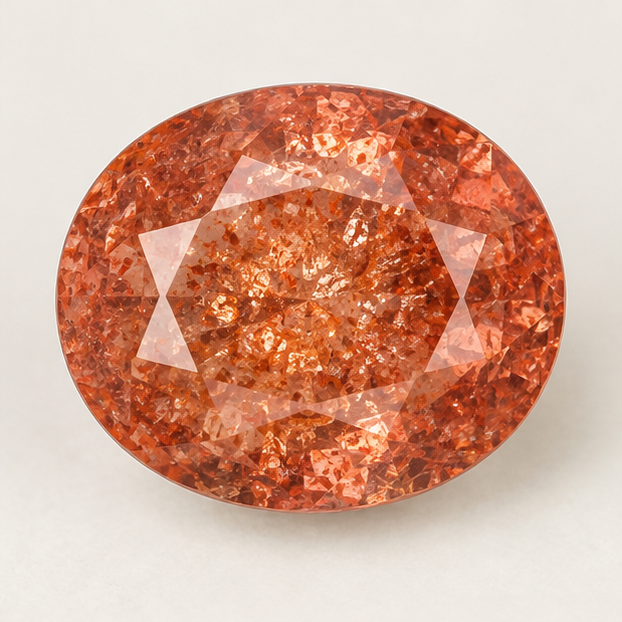 Illustrative view of a loose Sunstone gemstone