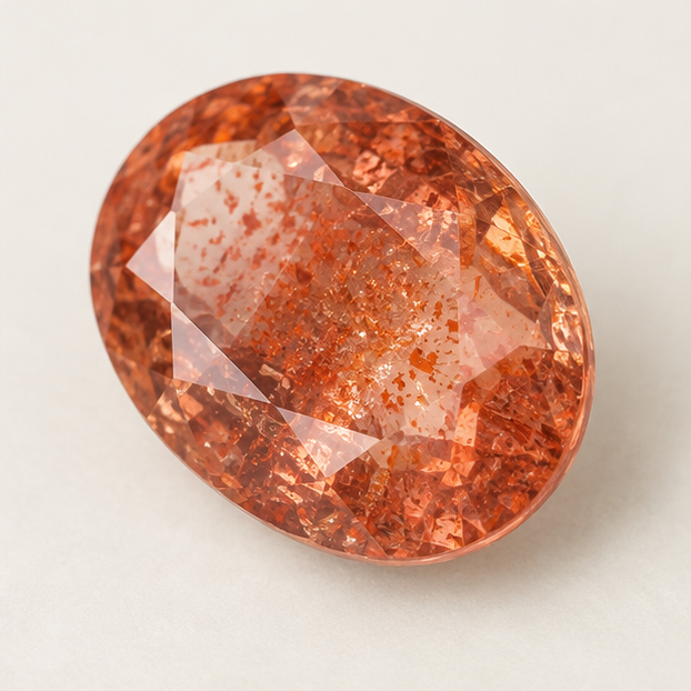 Illustrative view of a loose Sunstone gemstone