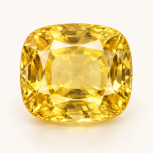 Illustrative view of a loose Yellow Sapphire gemstone