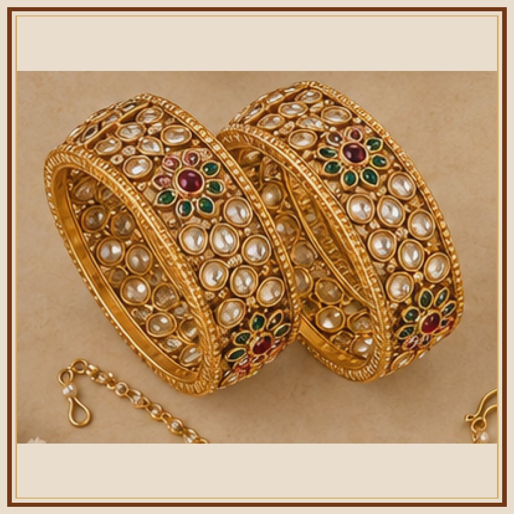 Amber Chand Kundan-Style Hoop Nath