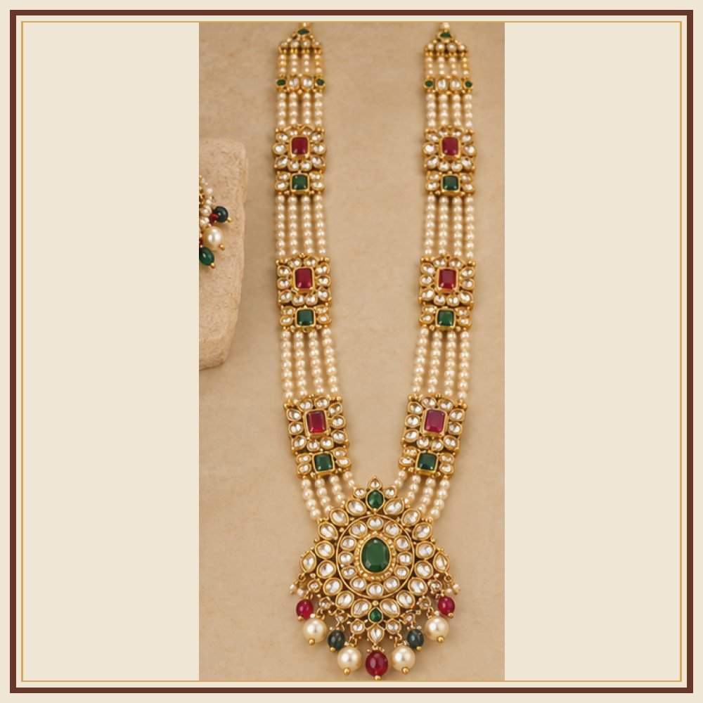 Amber Panna Kundan-Style Men’s Haar