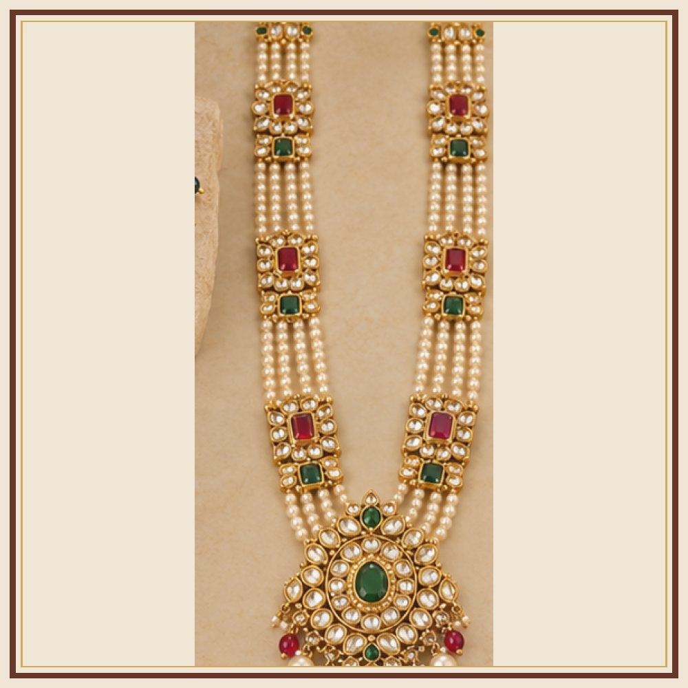Amber Panna Kundan-Style Men’s Haar