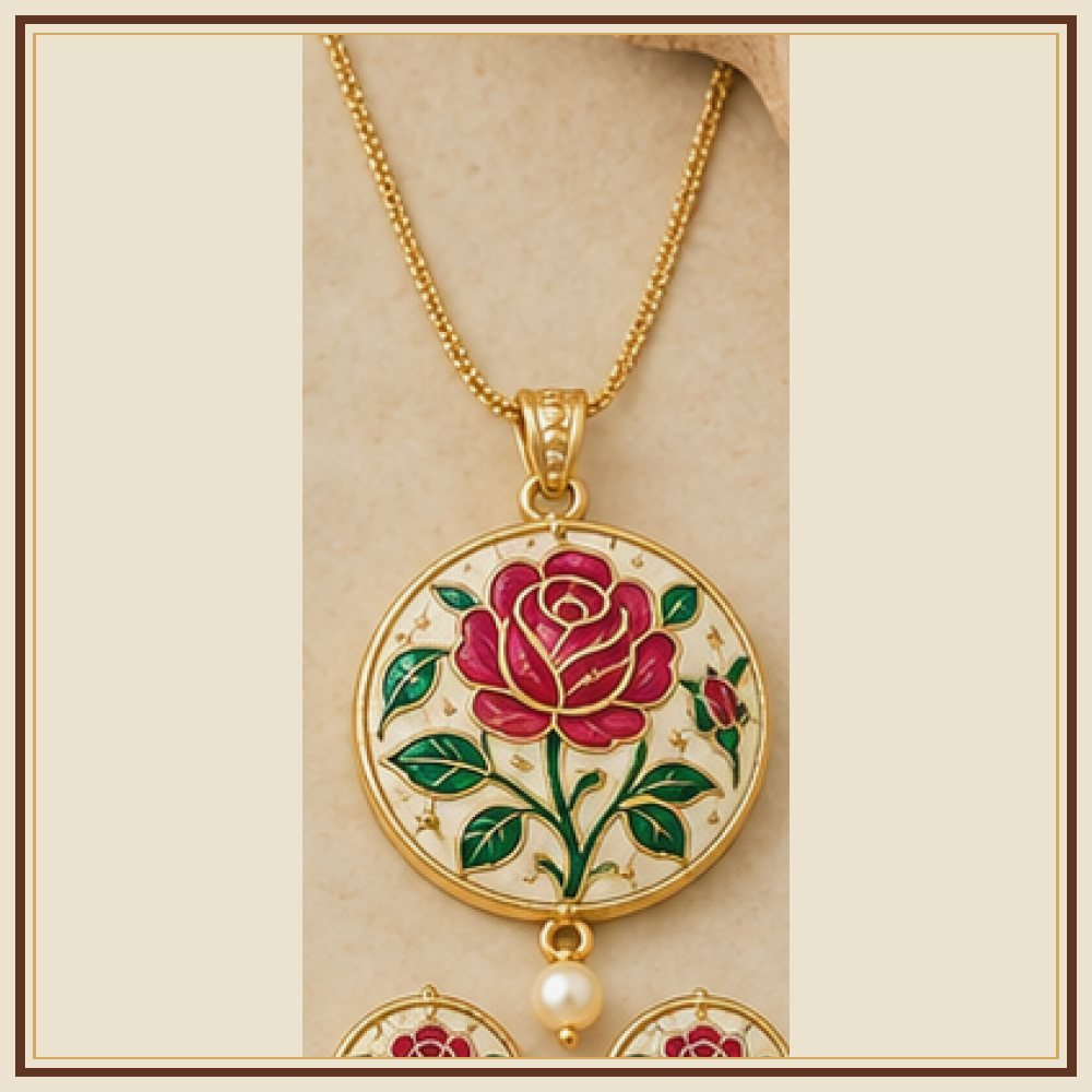 Chand Baori Meenakari Pendant Set Heritage Edition