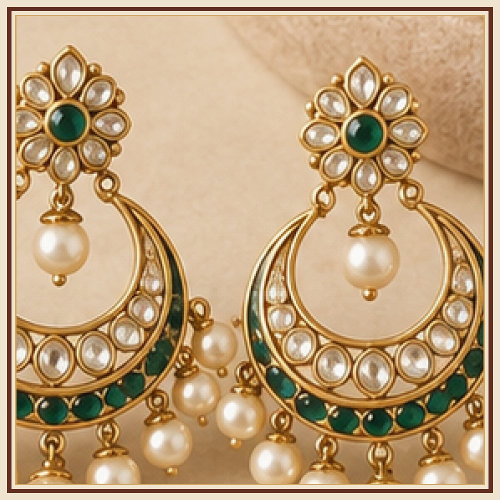 Chand Baori Moti-Style Earrings Heritage Edition