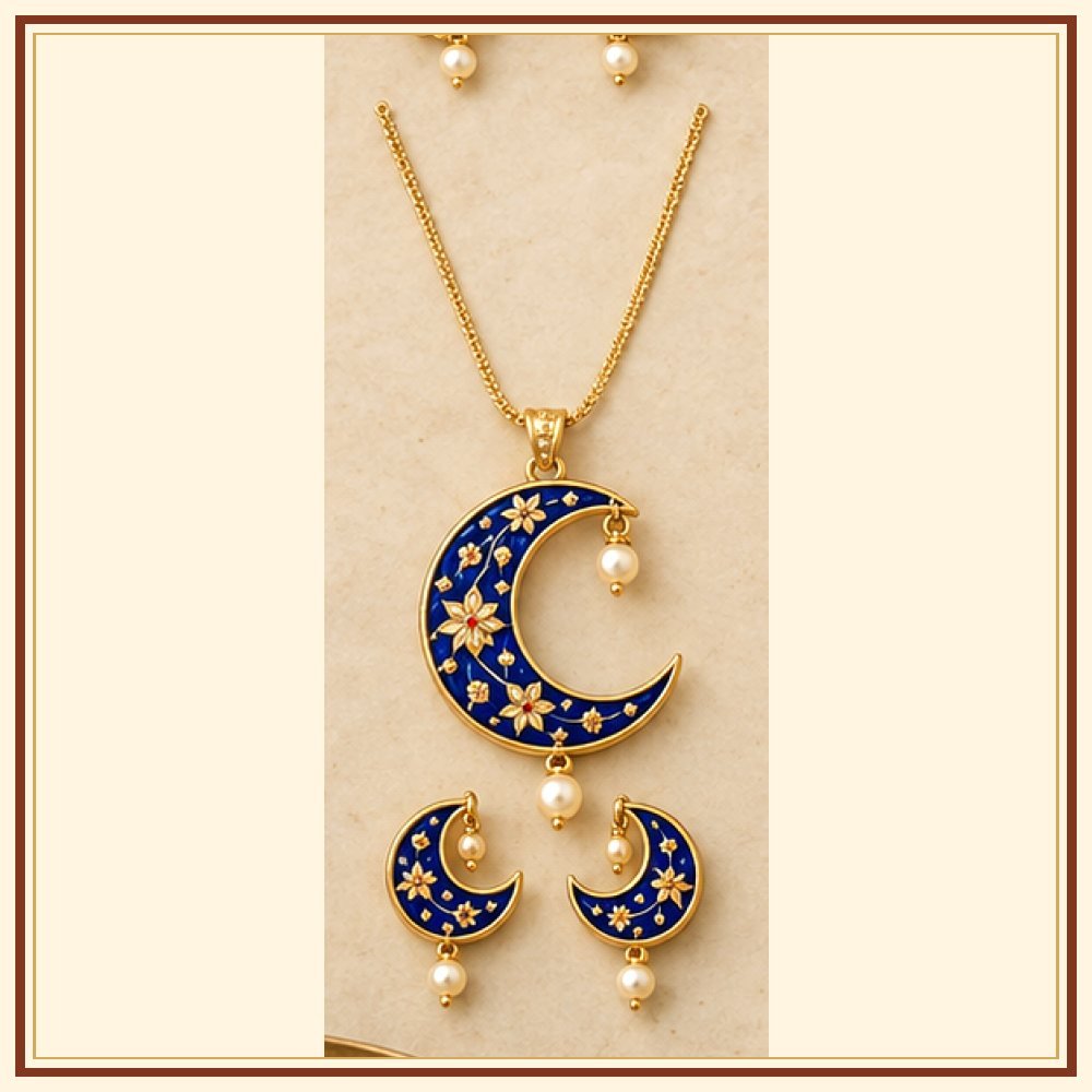 Chandni Raat Meenakari Pendant Set