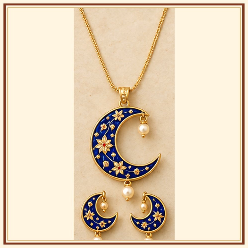 Chandni Raat Meenakari Pendant Set