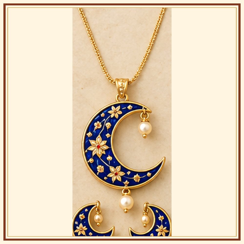 Chandni Raat Meenakari Pendant Set