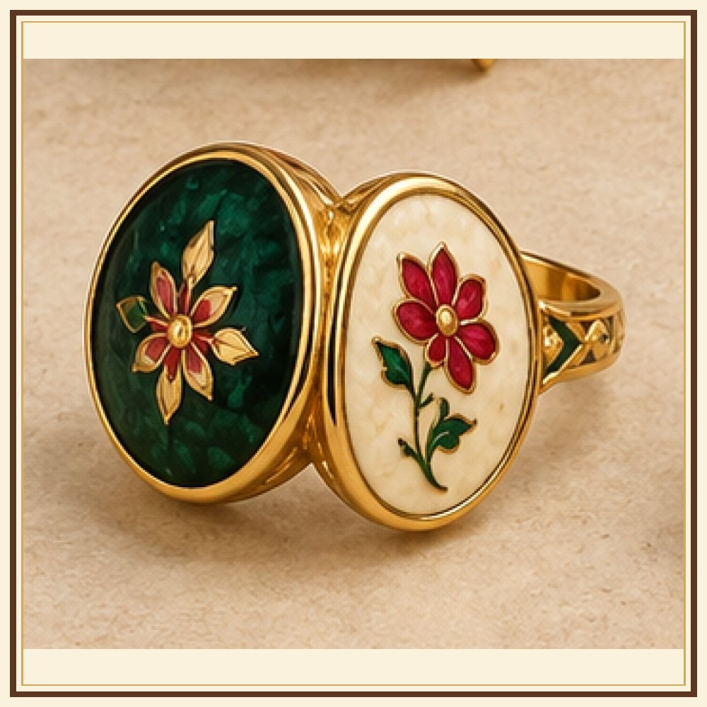 Do Rukh Kali Meenakari Ring