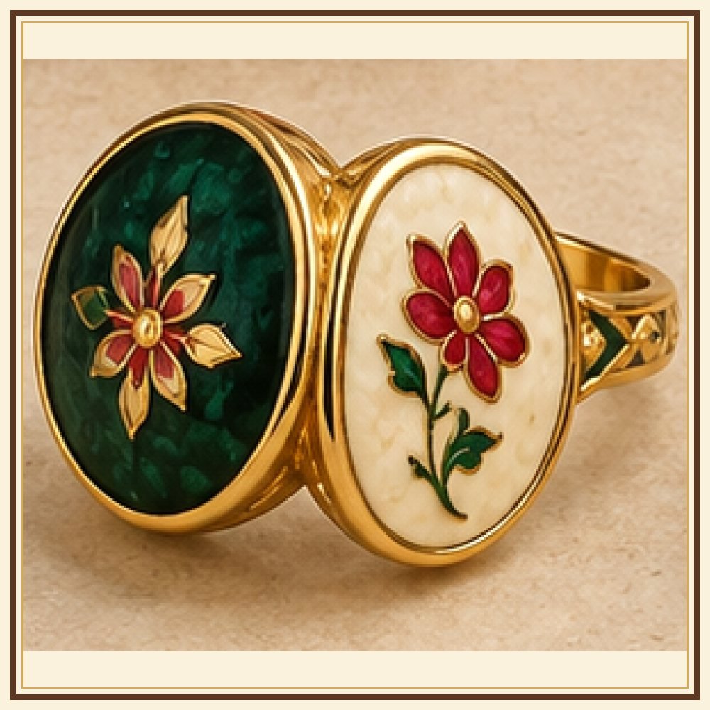 Do Rukh Kali Meenakari Ring