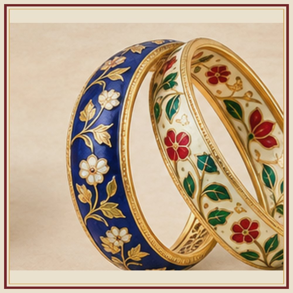 Do Rukh Neel Meenakari Bangles