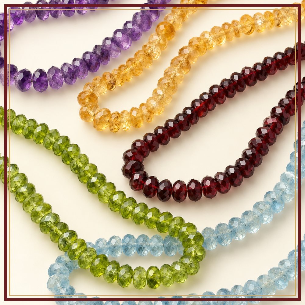 Faceted Citrine Bead String – 6–8 mm