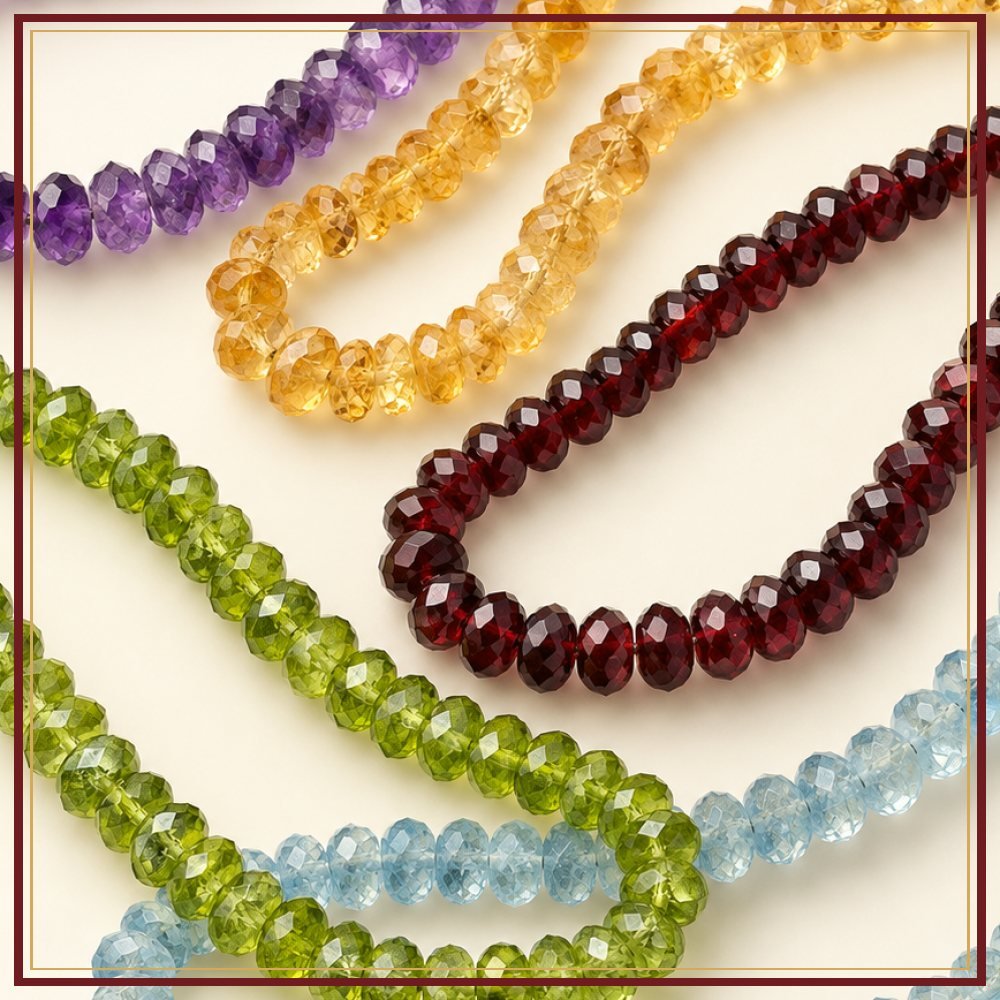 Faceted Citrine Bead String – 6–8 mm