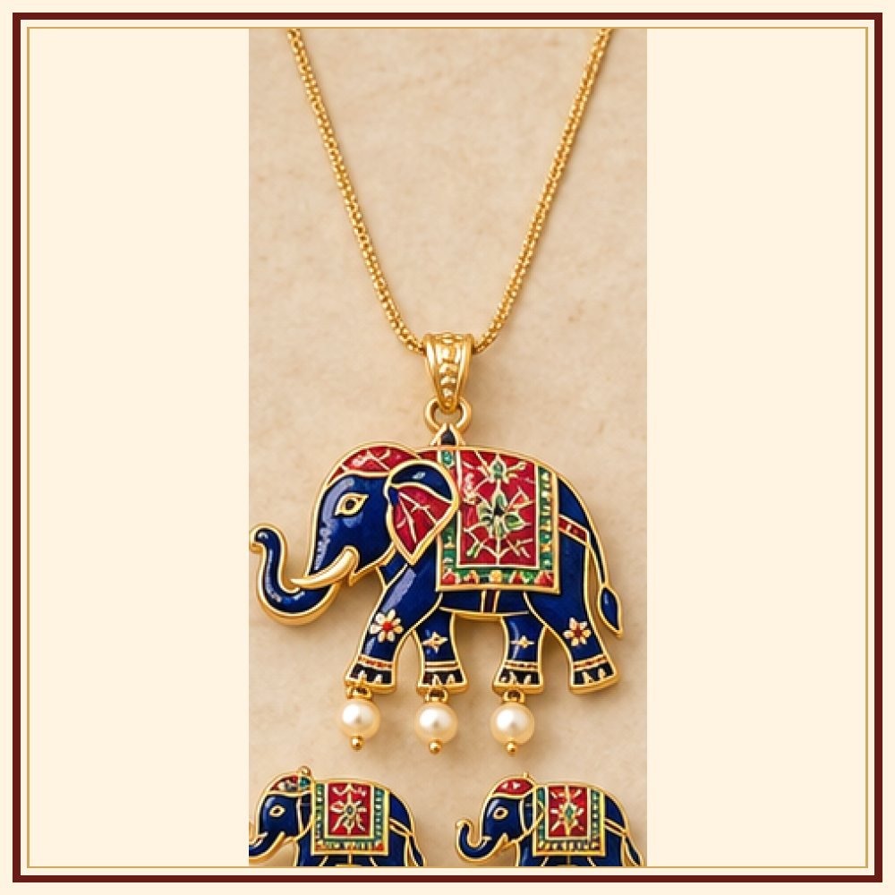 Gaj Raj Meenakari Pendant Set