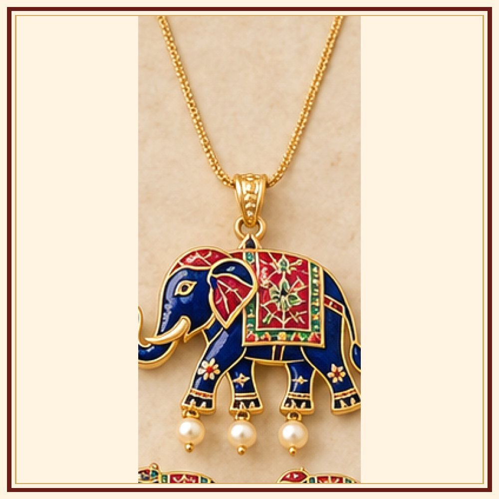 Gaj Raj Meenakari Pendant Set