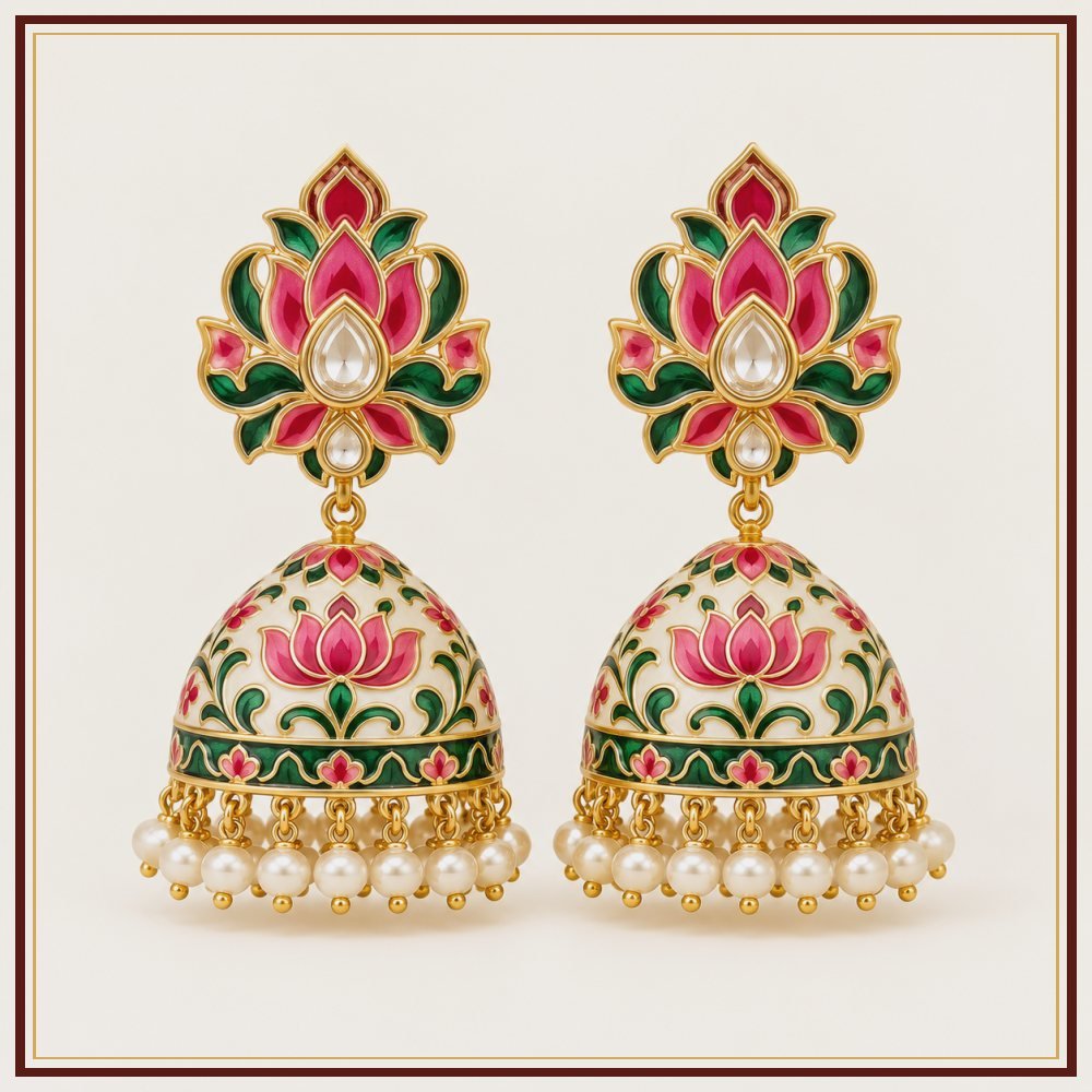 Gaj Yatra Semi-Precious-Style Earrings Heritage Edition