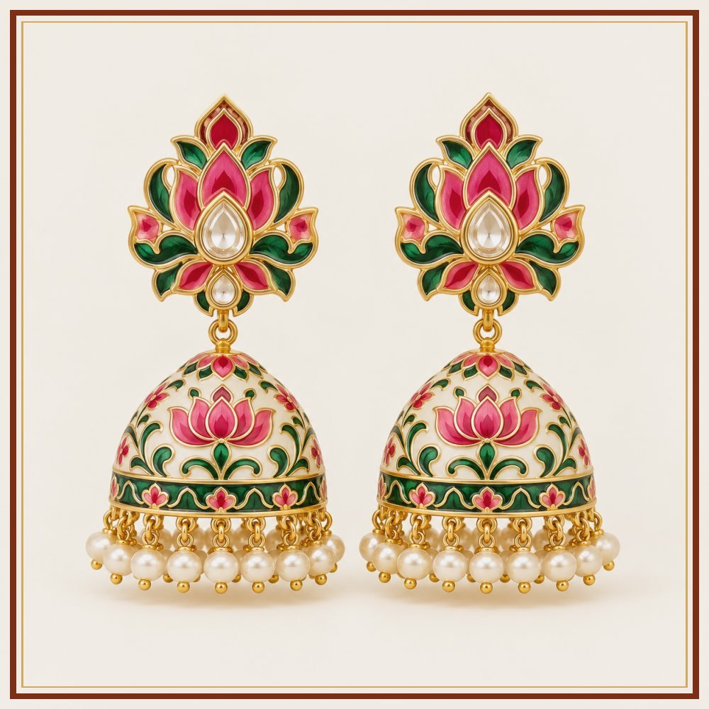 Gaj Yatra Semi-Precious-Style Earrings Heritage Edition