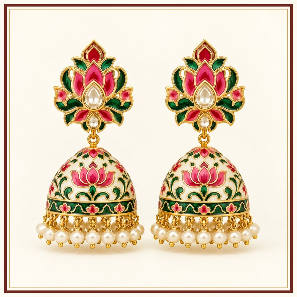 Gaj Yatra Semi-Precious-Style Earrings Heritage Edition