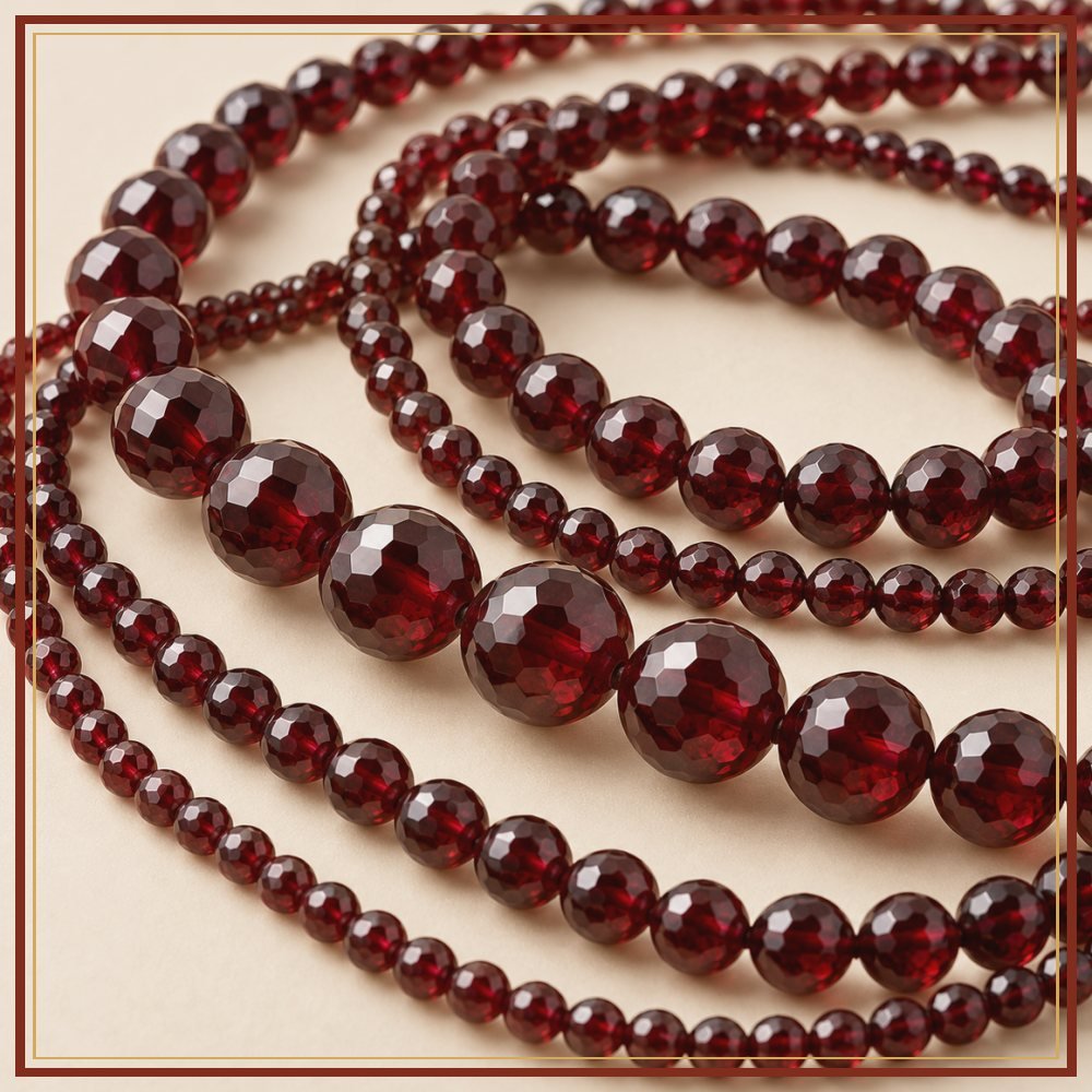 Garnet Bead String – 3 mm