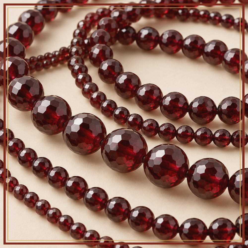 Garnet Bead String – 3 mm