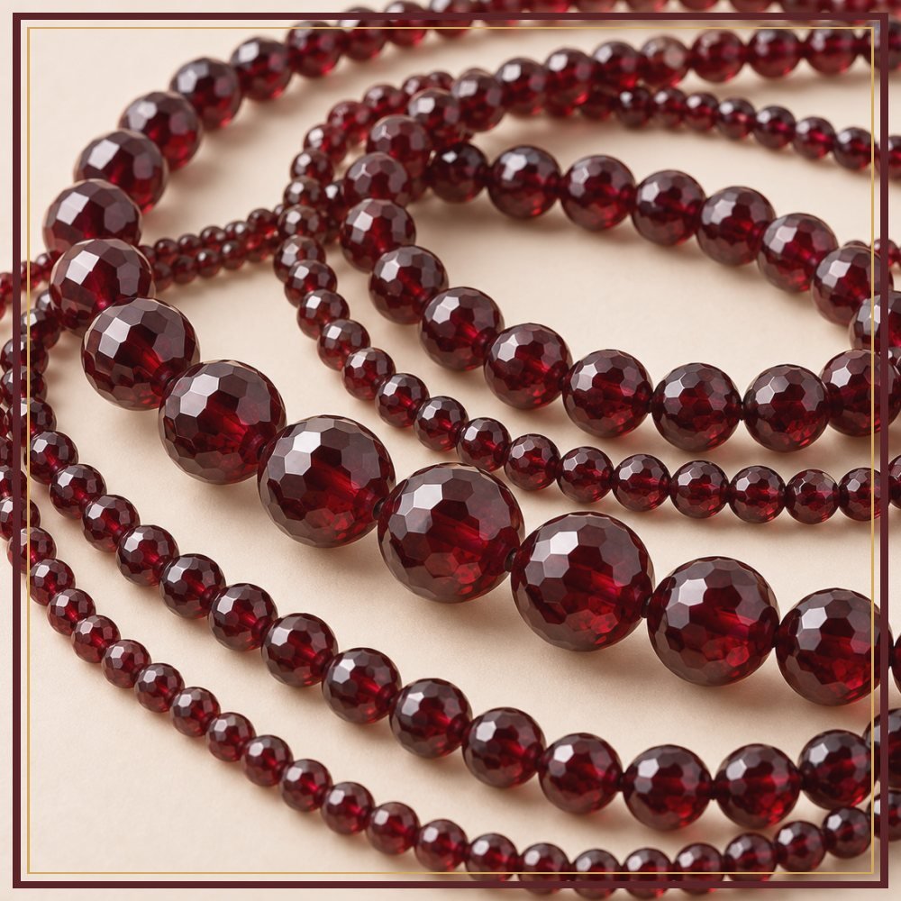 Garnet Bead String – 4 mm