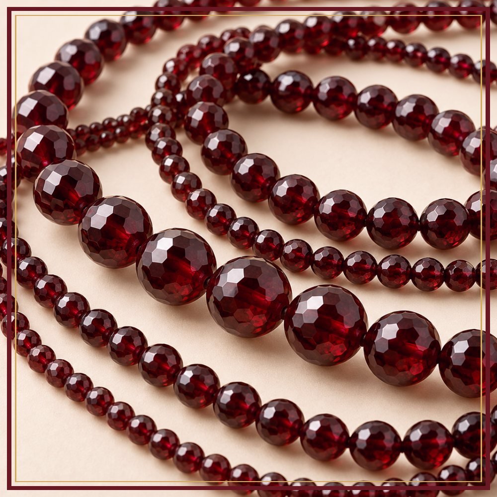 Garnet Bead String – 6 mm