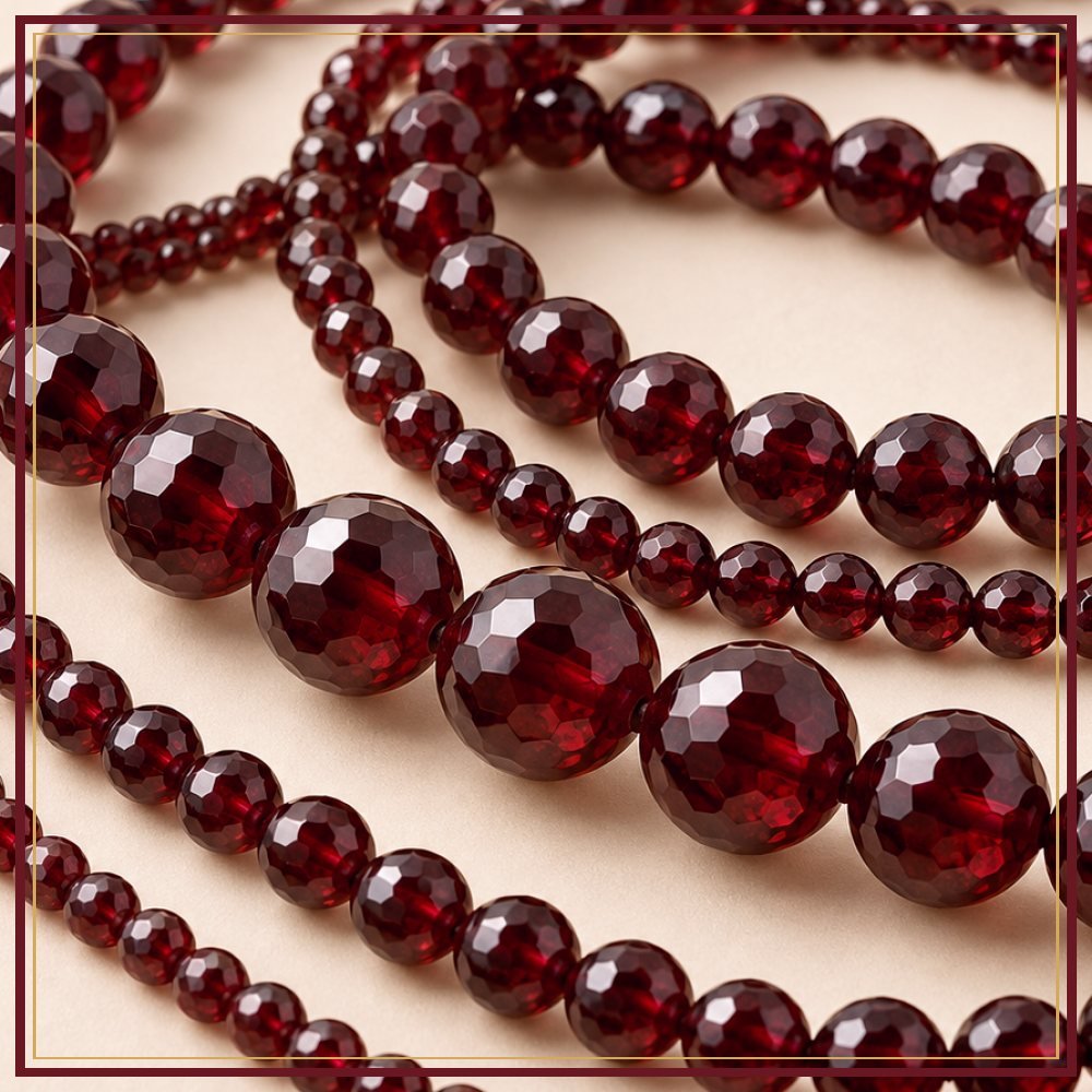 Garnet Bead String – 6 mm
