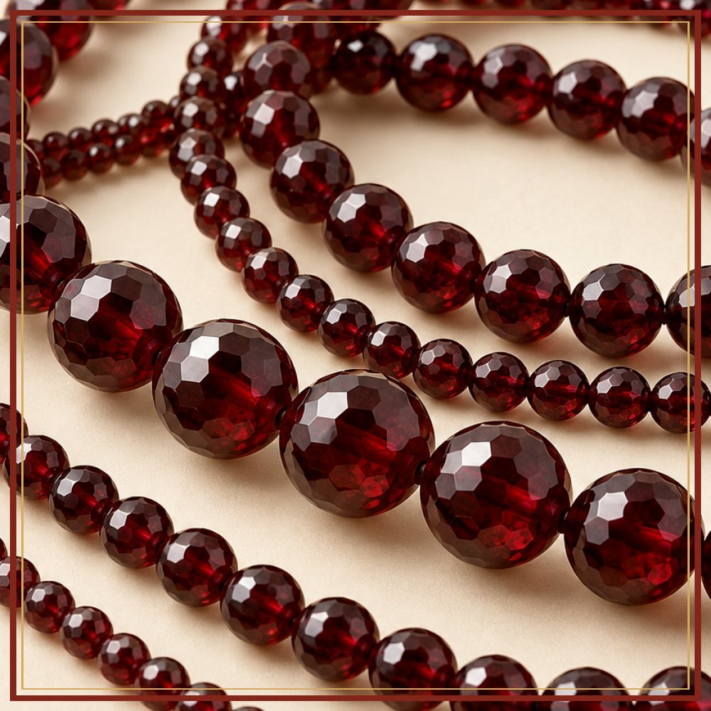 Garnet Bead String – 8 mm