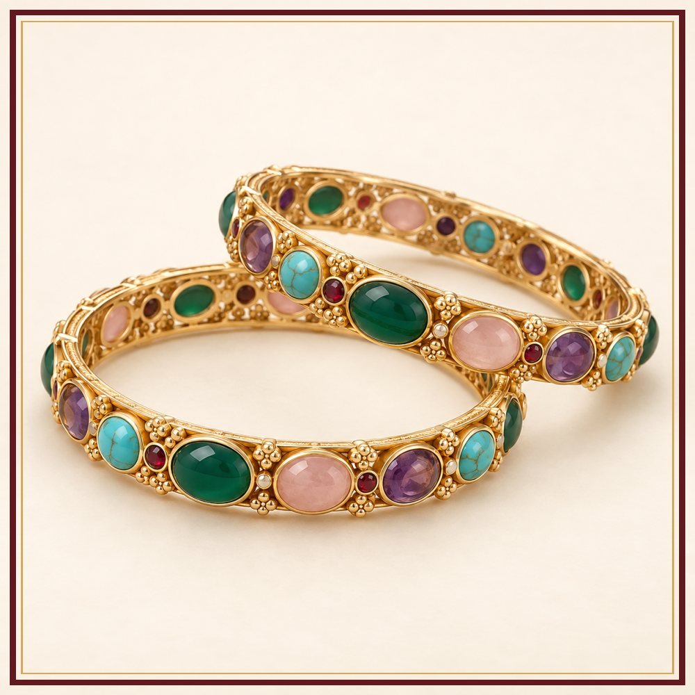 Green Onyx Maharani Bangles