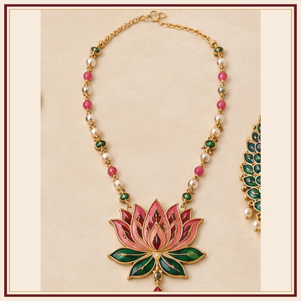 Gulab Bagh Moti Meenakari Necklace