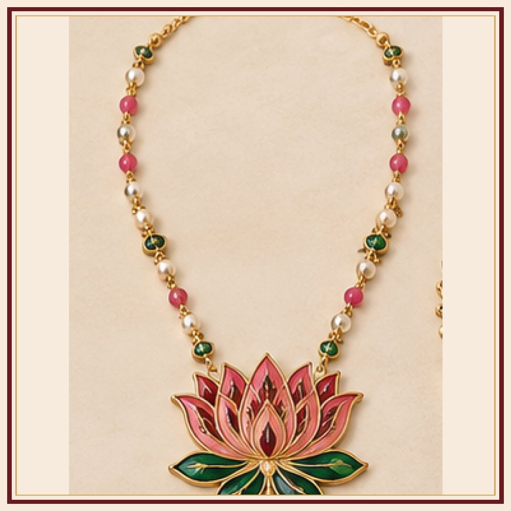 Gulab Bagh Moti Meenakari Necklace