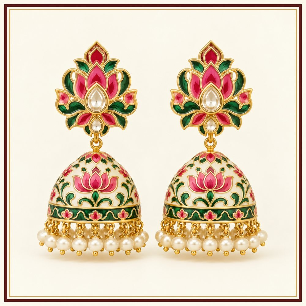 Gulab Jhumka Karnphool Earrings