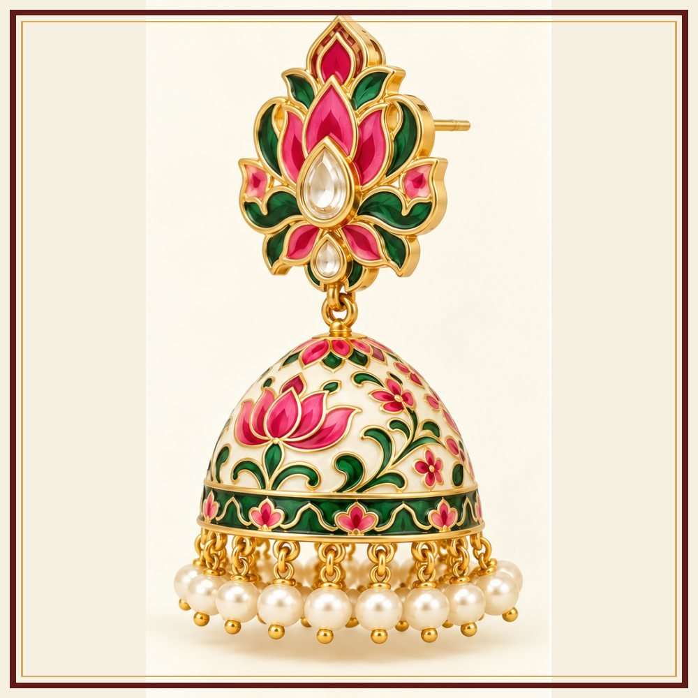 Gulab Jhumka Karnphool Earrings