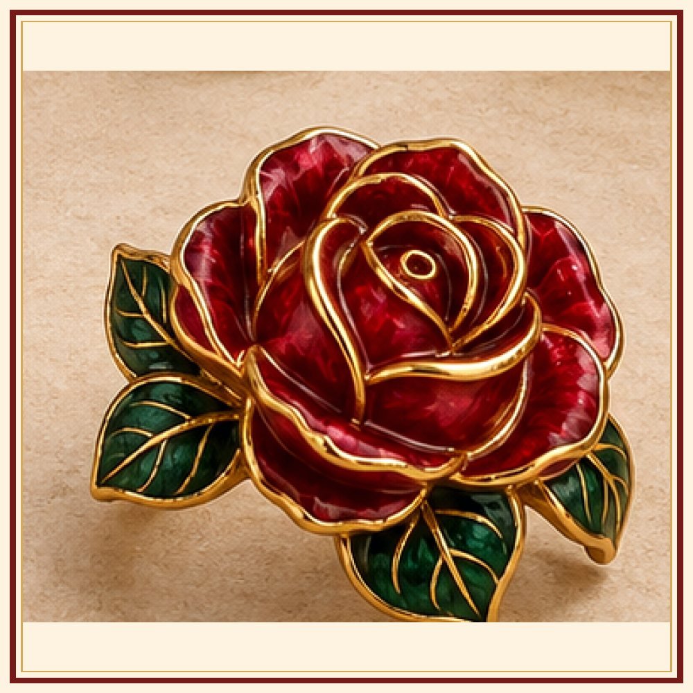 Gulab Rani Meenakari Flower Ring