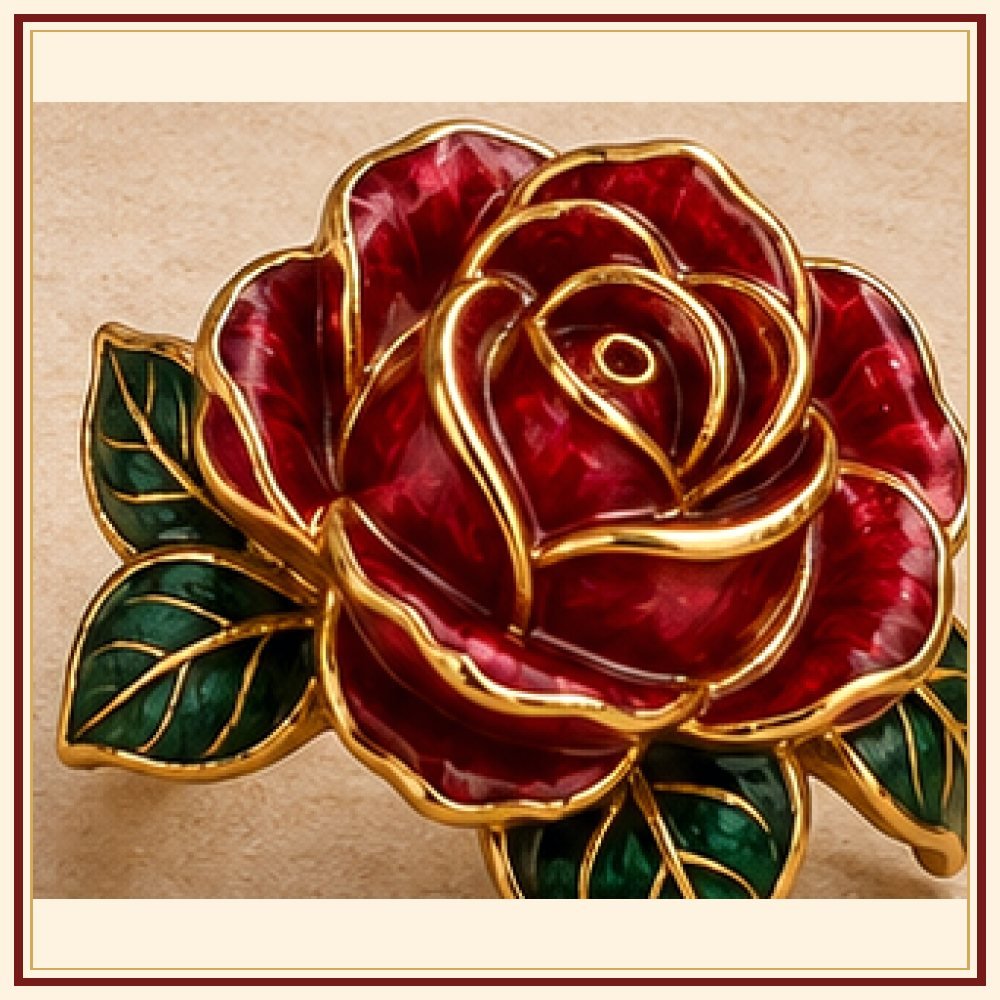 Gulab Rani Meenakari Flower Ring