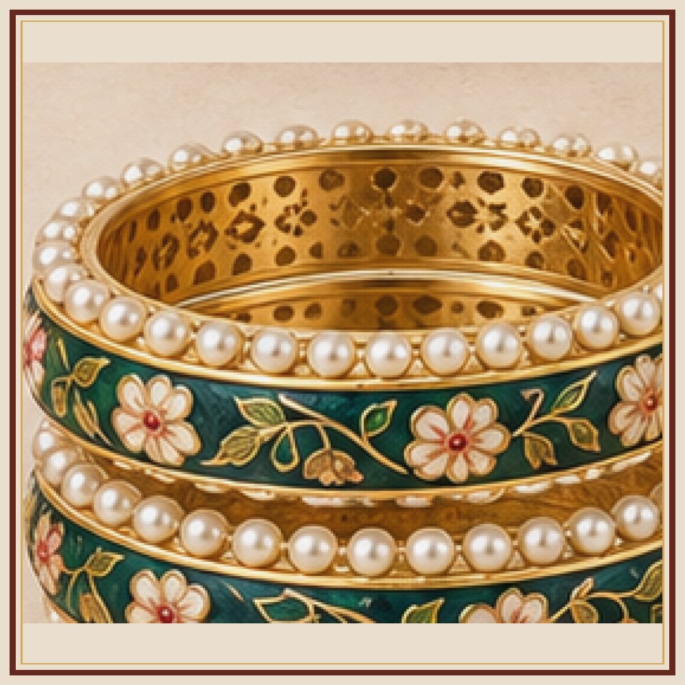 Gulab Vatika Meenakari Kada Heritage Edition