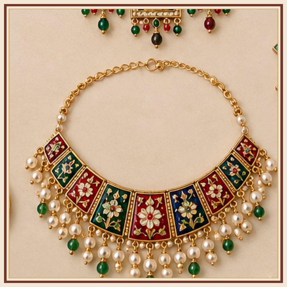 Gulab Vatika Meenakari Necklace Heritage Edition