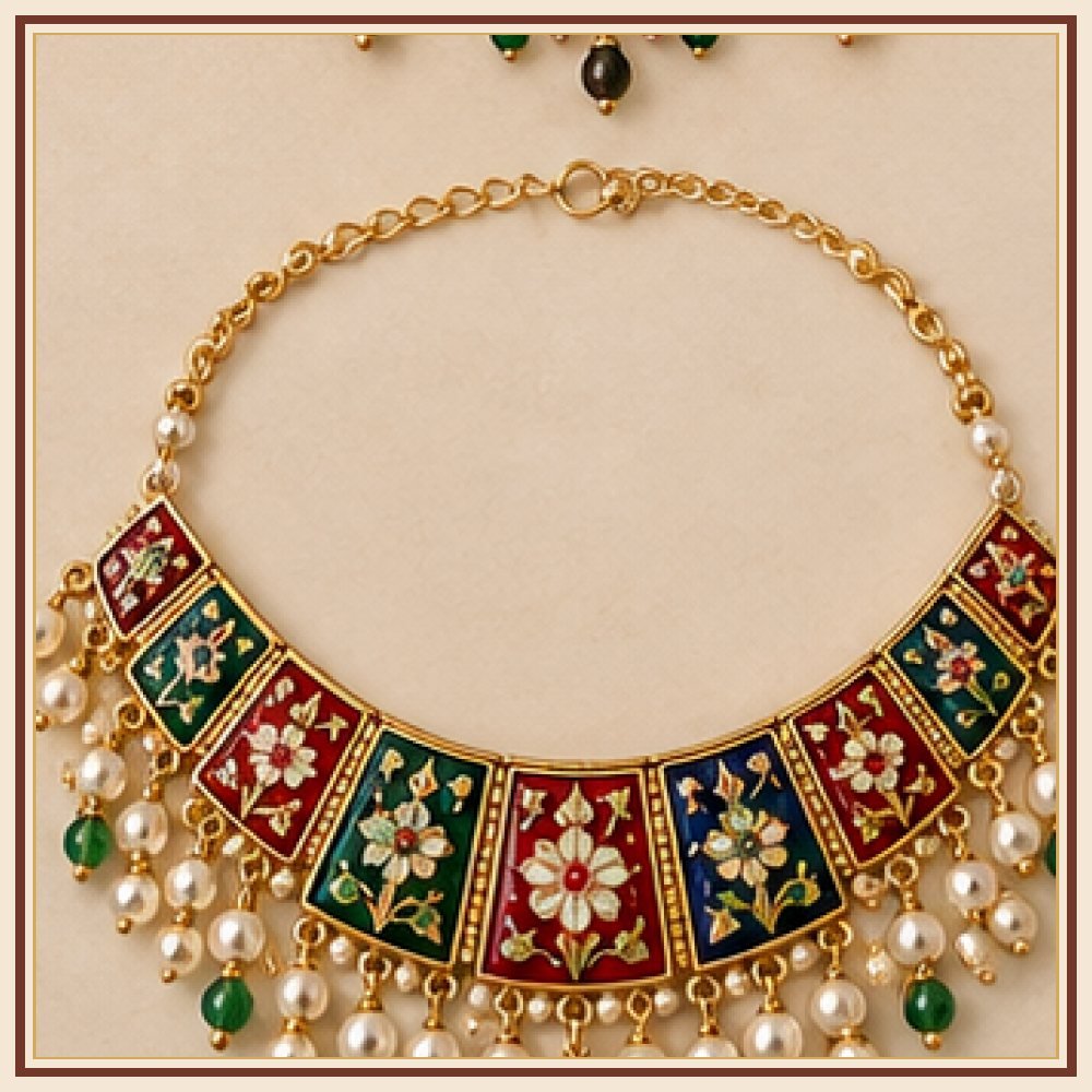 Gulab Vatika Meenakari Necklace Heritage Edition