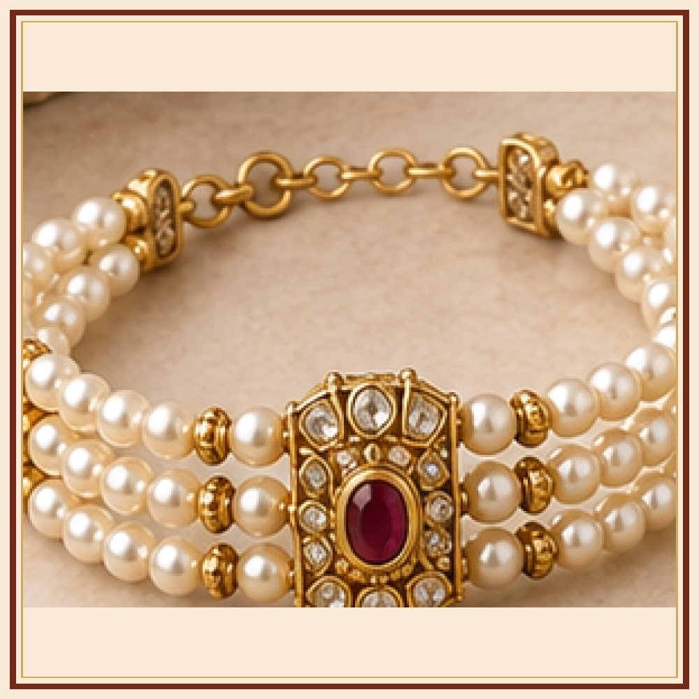 Gulab Vatika Moti-Style Bracelet Heritage Edition