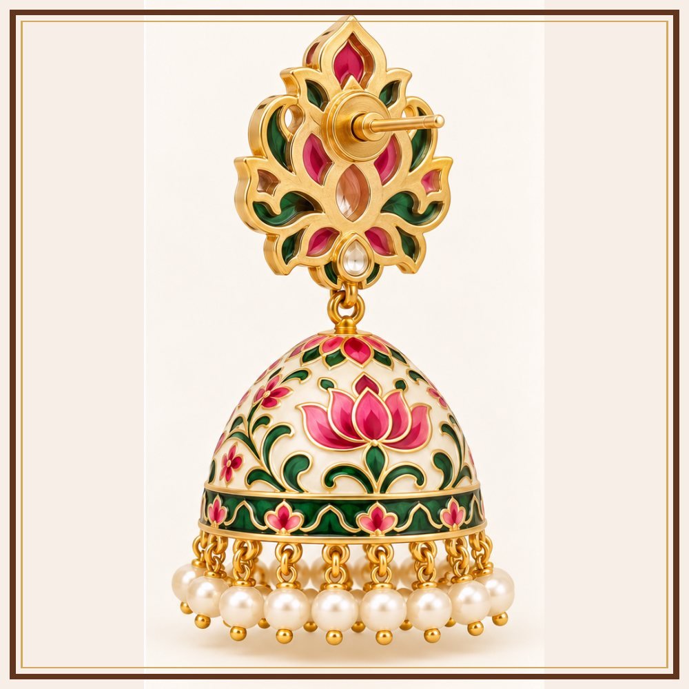 Gulab Vatika Semi-Precious-Style Earrings Heritage Edition