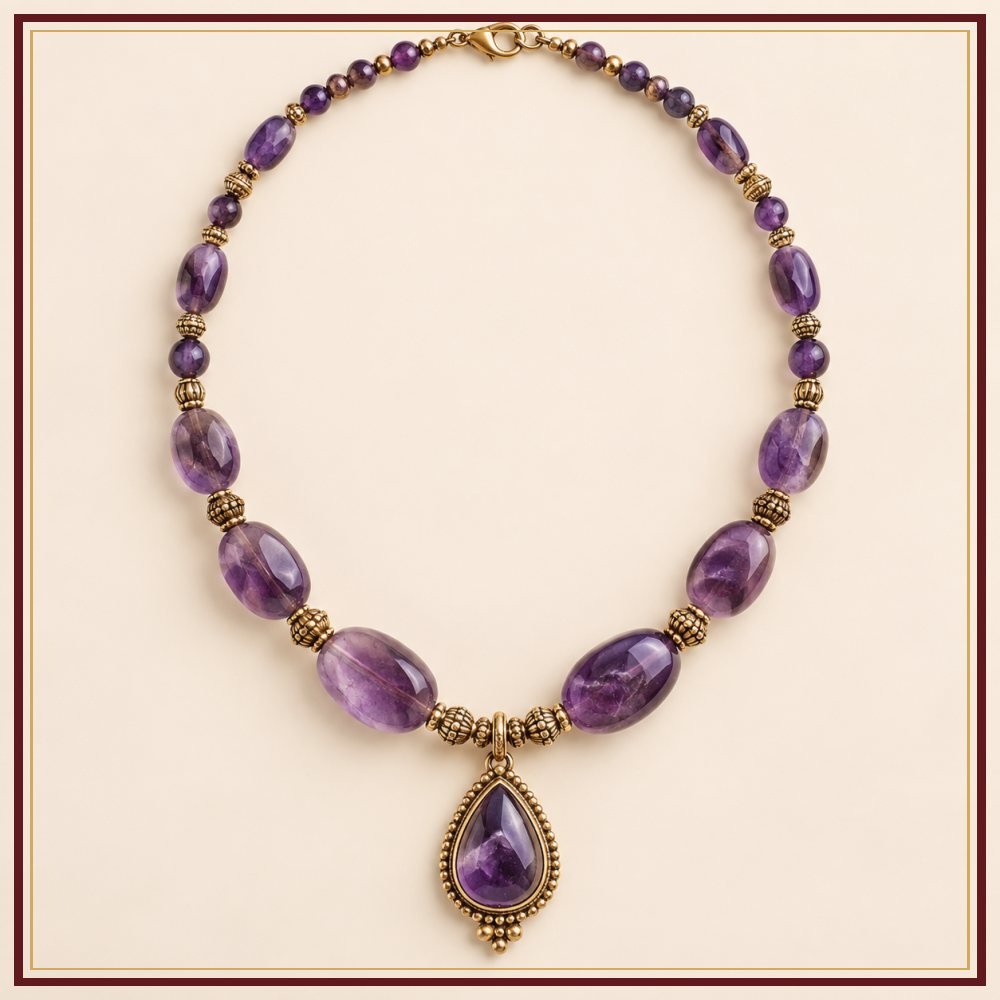 Gulab Vatika Semi-Precious-Style Necklace Heritage Edition